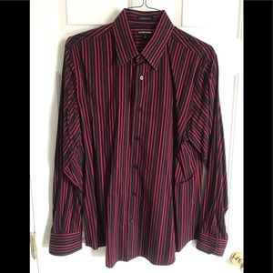 Express 1MX Dress Shirt Large Black And Red